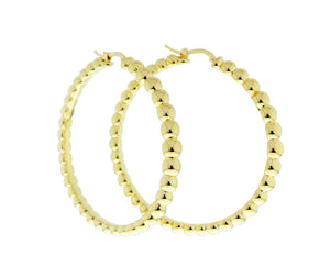 Large yellow gold ball hoops