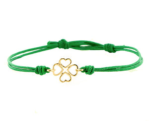 Clover of hearts rope bracelet