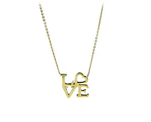 Geelgouden ketting LOVE