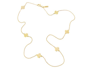 Yellow gold clover necklace
