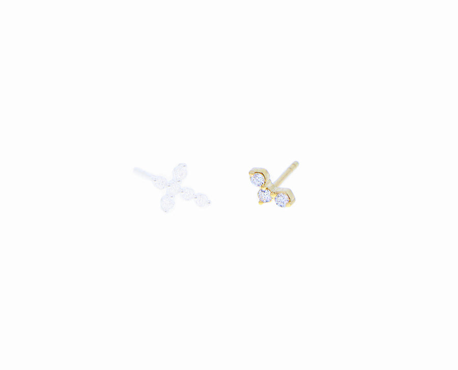 White or yellow gold diamond single stud