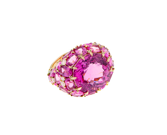 Roze toermalijn ring