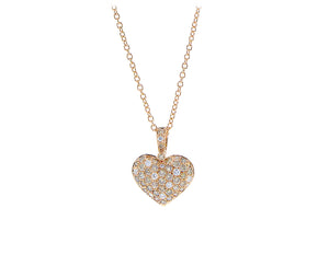 Rose gold necklace with a diamond heart