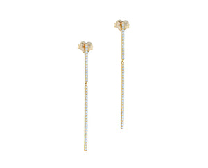 Yellow gold diamond rod earrings
