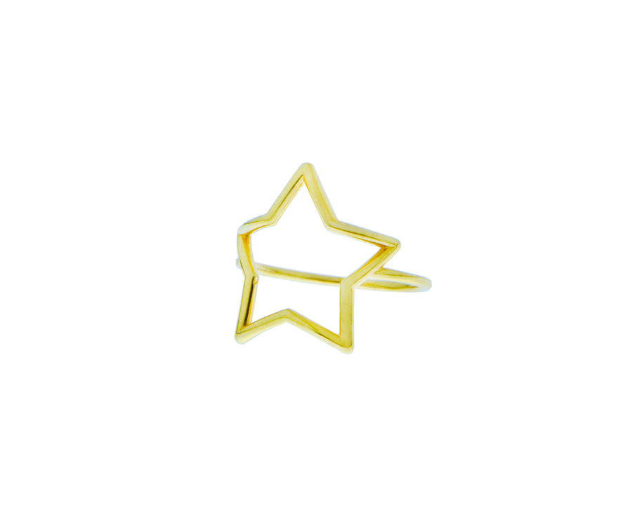 Yellow gold star or heart ring