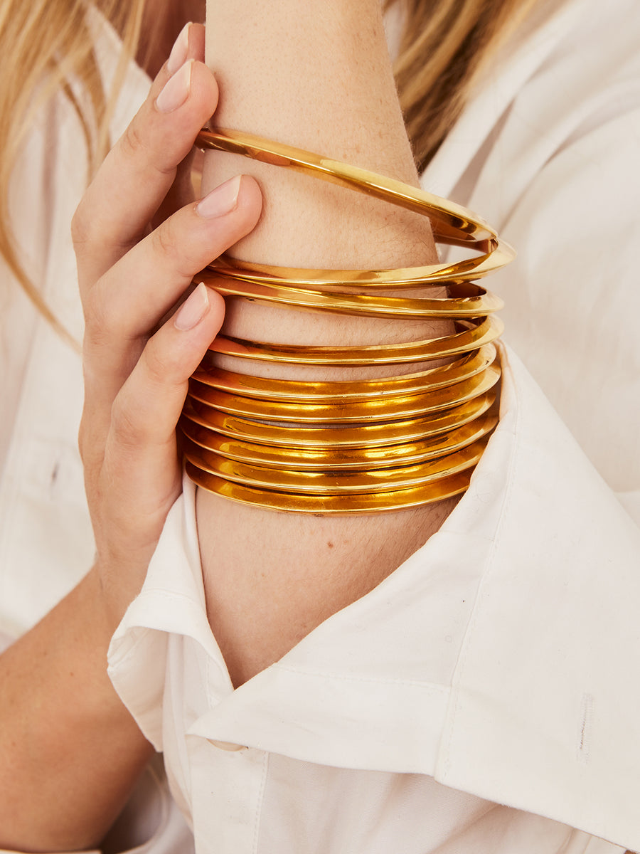 Yellow gold bangles