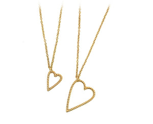 Rose gold necklace with a twisted heart pendant