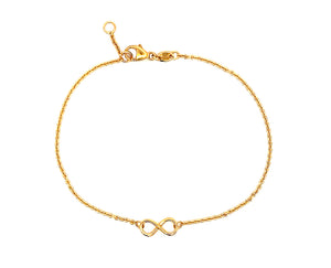 Yellow gold bracelet with an infinity symbol