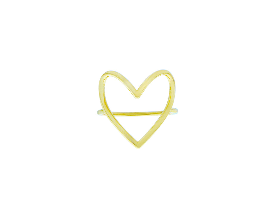 Yellow gold star or heart ring