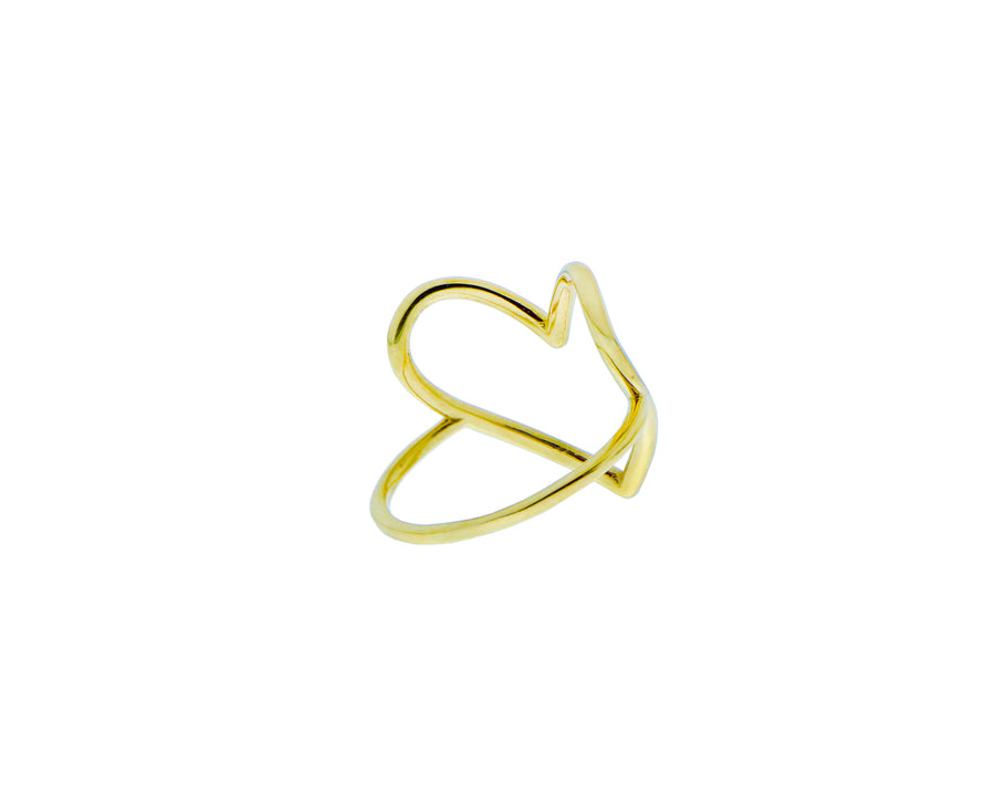 Yellow gold star or heart ring