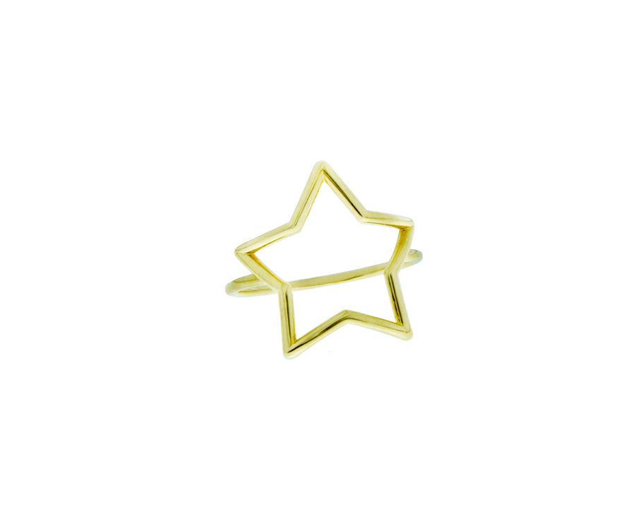 Yellow gold heart or star ring