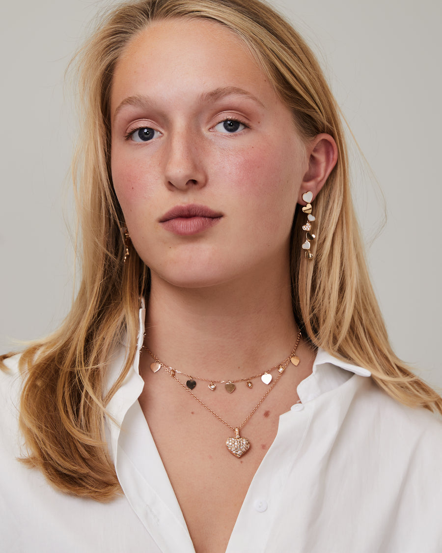 Roségouden collier met een diamanten hart