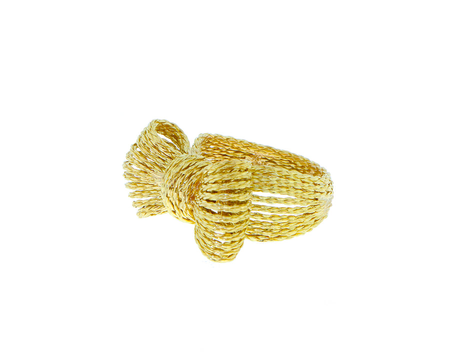 Yellow gold bow tie ring