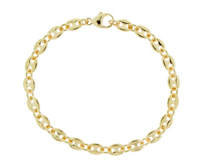 Yellow gold coffee bean chain bracelet