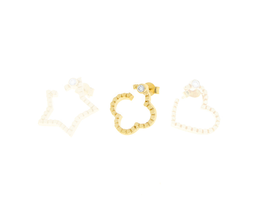 Yellow gold and diamond single earrings