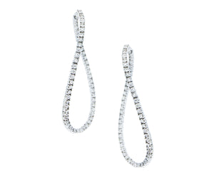 White gold and diamond hoops