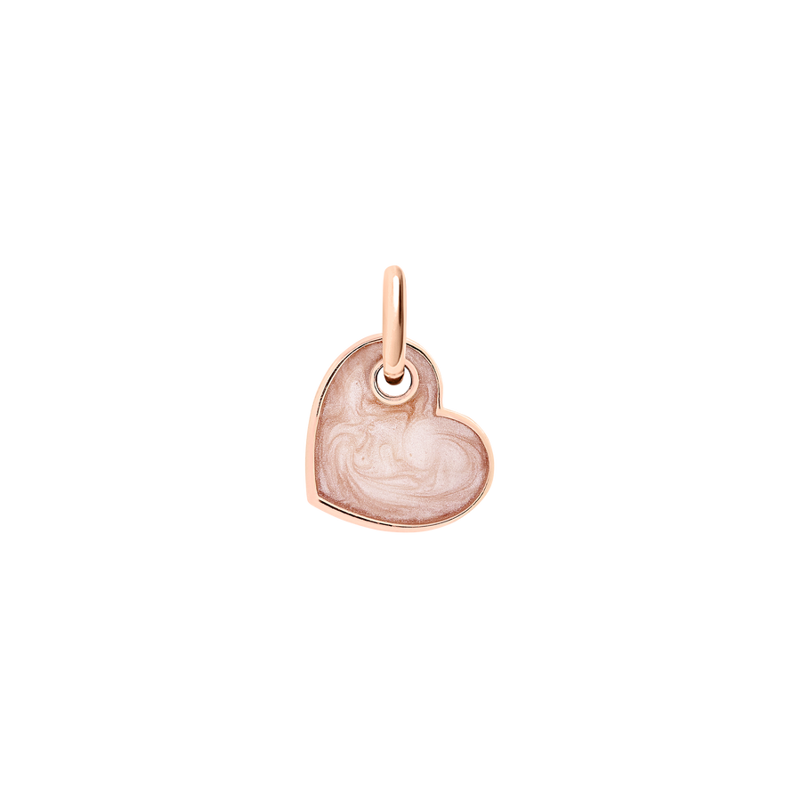 DoDo heart pendant 9K rose gold with enamel
