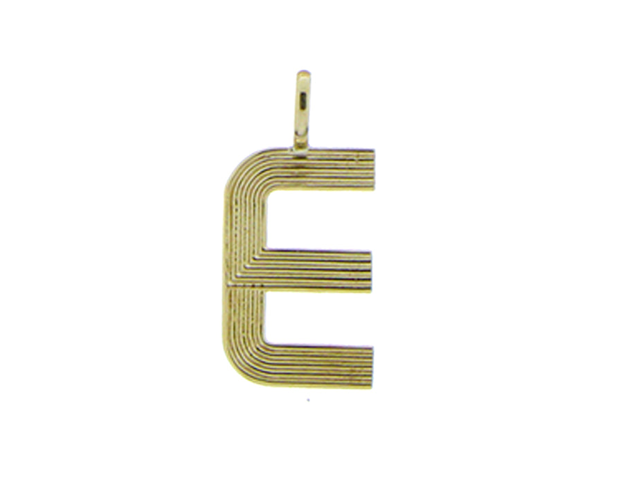 Retro style yellow gold letter pendants
