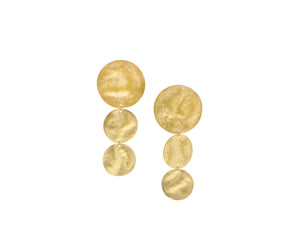 Geelgouden oorbellen drie muntjes