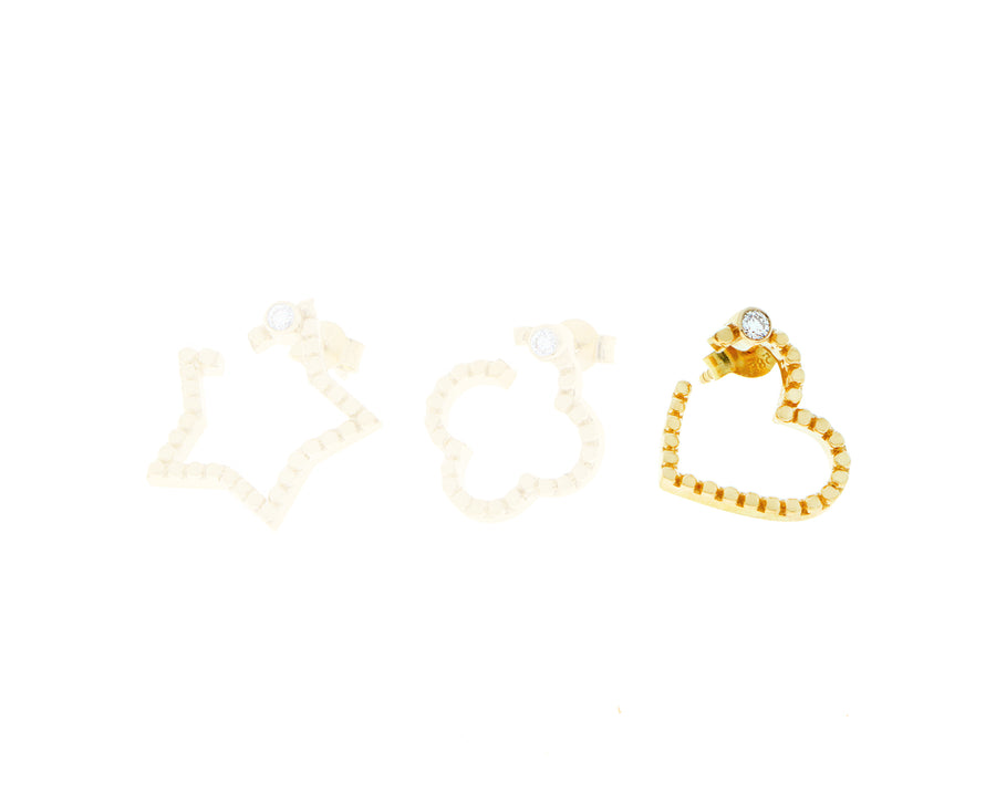 Yellow gold and diamond single earrings