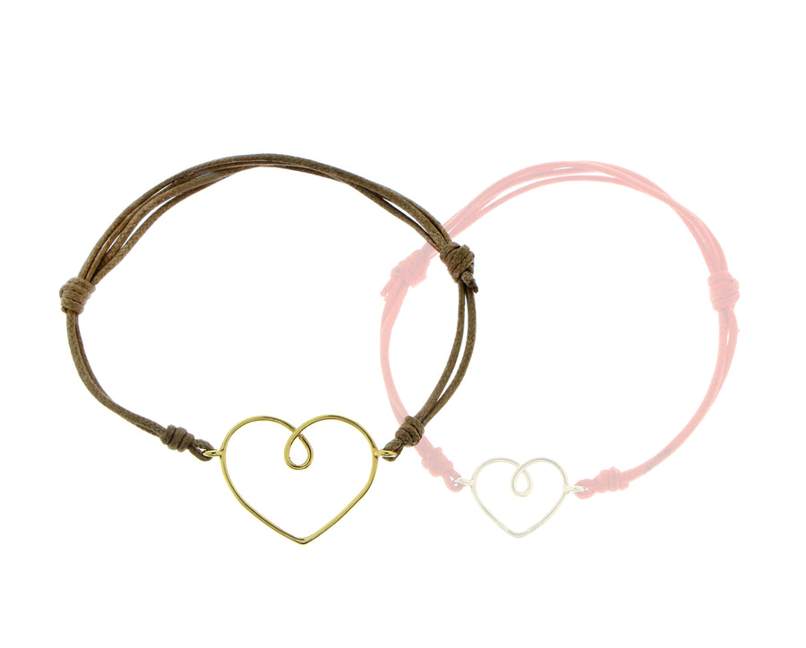 Yellow gold heart bracelet