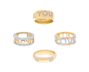 Yellow gold and diamond customizable rings