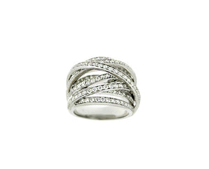 White gold ring with diamonds