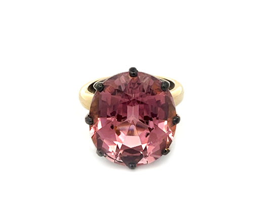 Geelgouden ring met een toermalijn