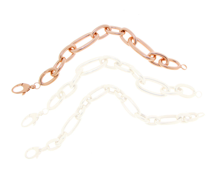 Rose or yellow gold chain bracelet