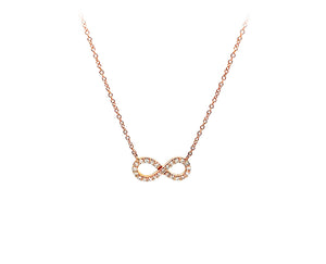 Roségouden ketting met een diamanten oneindigheidsbedel