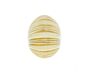 Yellow gold wide ribbed ring