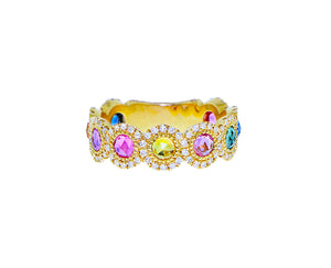 Multicolor sapphire ring