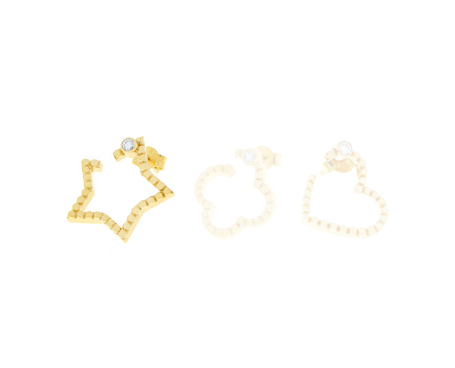 Yellow gold and diamond single earrings