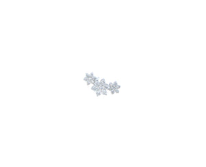 White gold single stud 3 diamond flowers