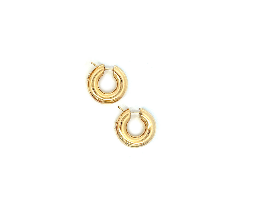 Yellow or rose gold hoop earrings
