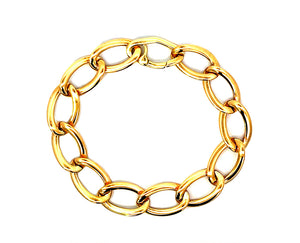 Yellow gold flat chain bracelet