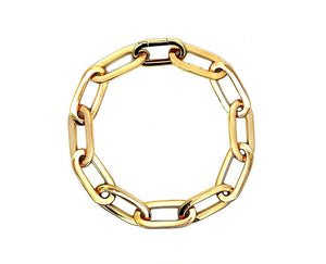 Yellow gold oval chain bracelet