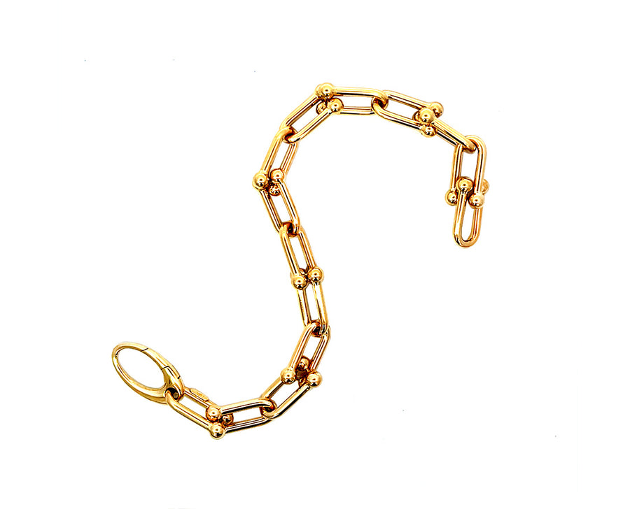 Yellow gold chain bracelet