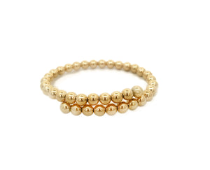 Yellow gold flexibel ball bracelet