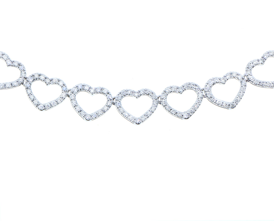 White gold and diamond heart necklace
