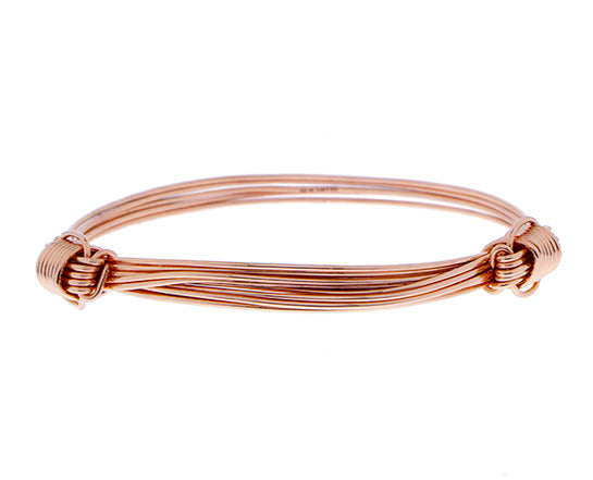 Zilveren, roségouden of geelgouden armband met olifantenhaar