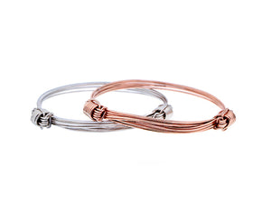 Zilveren, roségouden of geelgouden armband met olifantenhaar