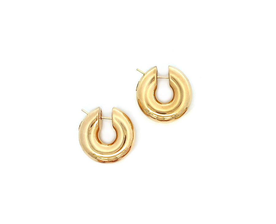 Yellow or rose gold hoop earrings