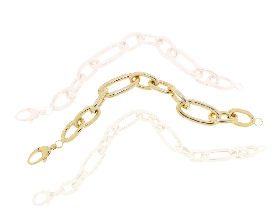 Rose or yellow gold chain bracelet