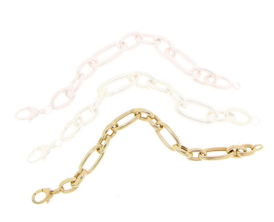 Rose or yellow gold chain bracelet