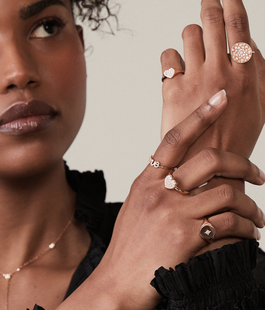 Rose gold and diamond ring