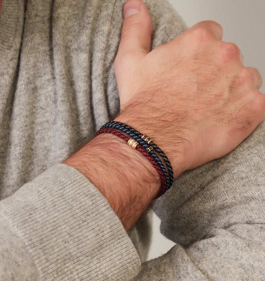 Rope bracelets with gold and diamonds