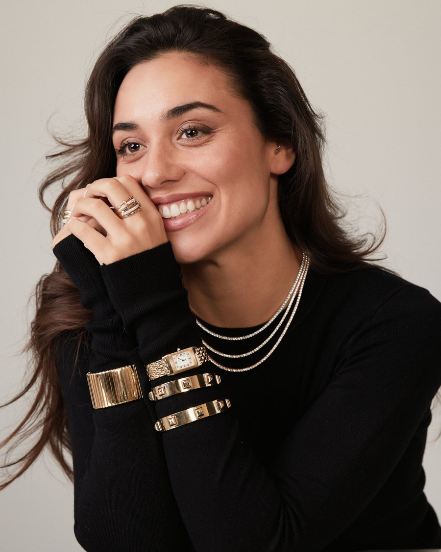 Geelgouden armband met studs