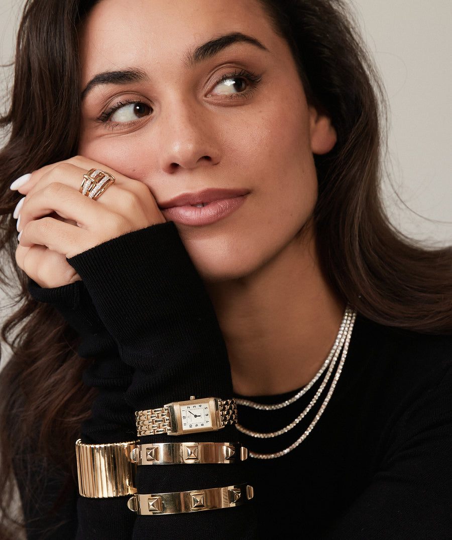 White, rose or yellow gold diamond tennis necklace