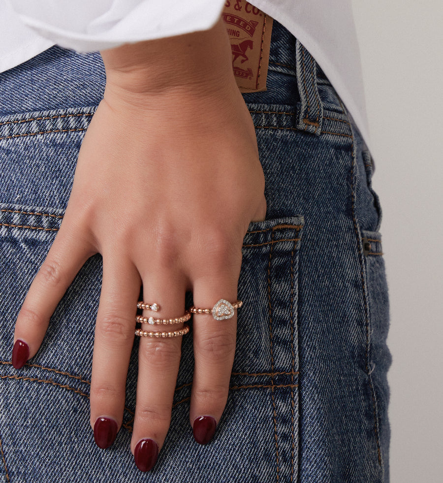 Yellow gold and diamond ring